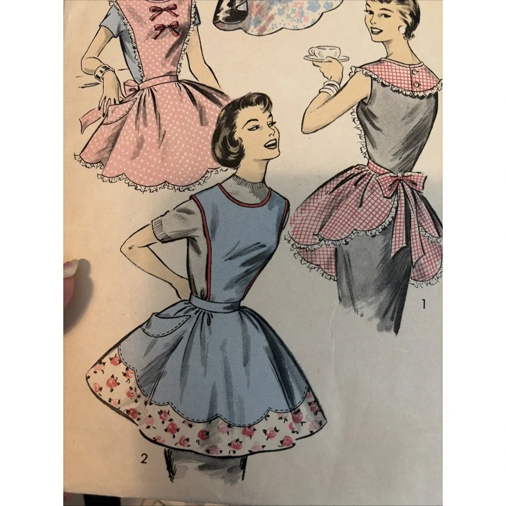 Vintage 1956 Advance 8162 Apron Sewing Pattern Size Medium Misses 34-36 Bust
